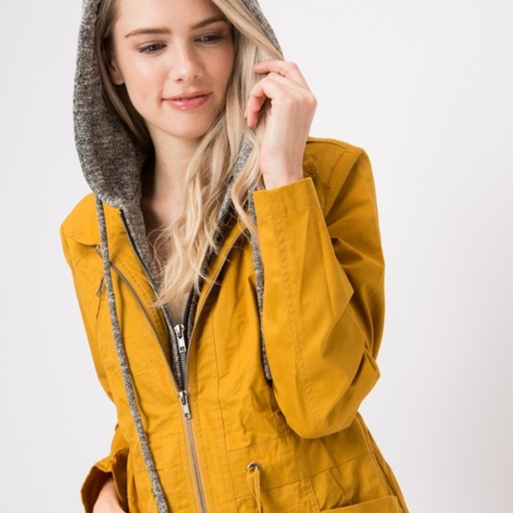 Love tree Jackets & Blazers - WOMENS UTILITY JACKET MUSTARD